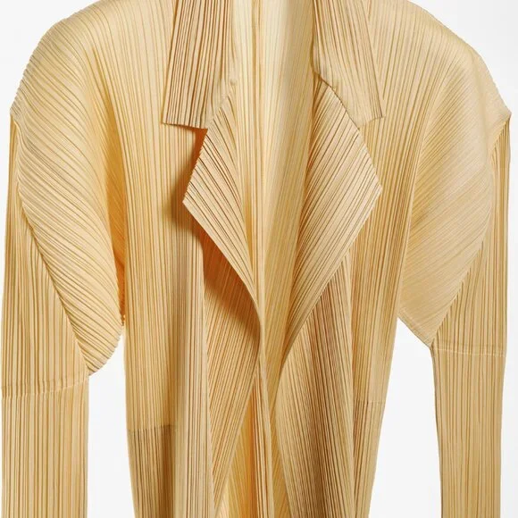 Issey Miyake Pleats Please Yellow Gold Blazer